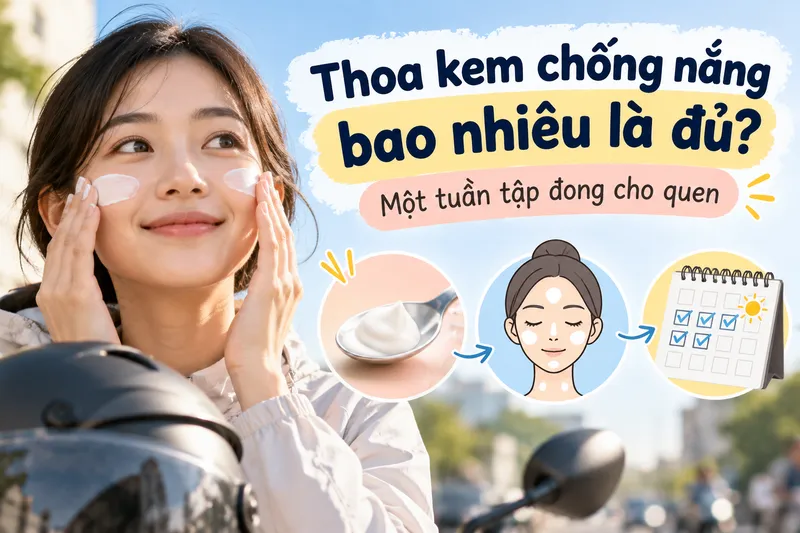 Thoa kem chống nắng bao nhiêu là đủ? Tập đong một tuần để quen tay