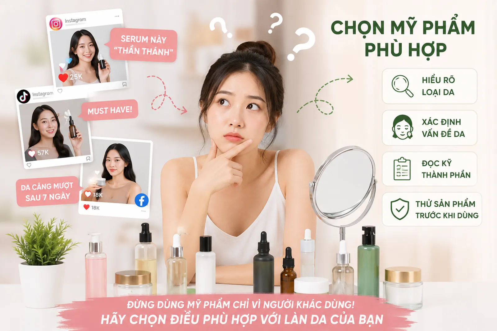 Bạn có đang dùng mỹ phẩm chỉ vì người khác dùng?